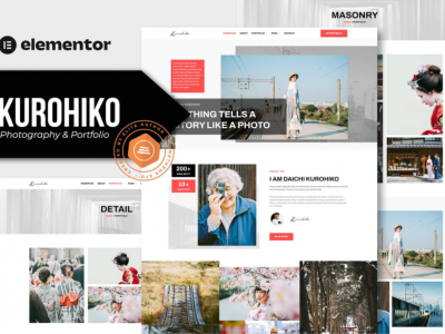 Kurohiko - Photography & Portfolio Elementor Template Kit