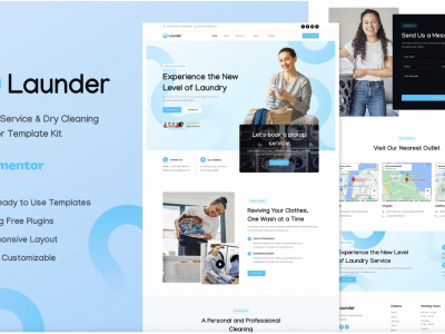 Launder - Laundry Service & Dry Cleaning Elementor Template Kit