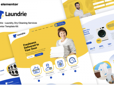 Laundrie - Laundry, Dry Cleaning Services Elementor Template Kit