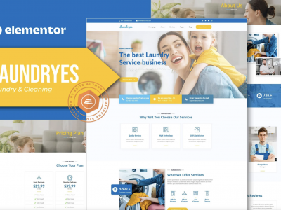 Laundryes - Laundry & Cleaning Elementor Template Kit