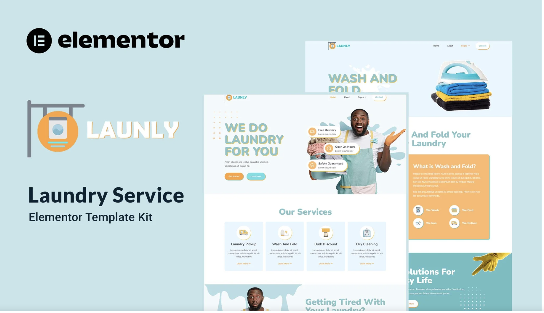 Launly - Laundry Service Elementor Template Kit