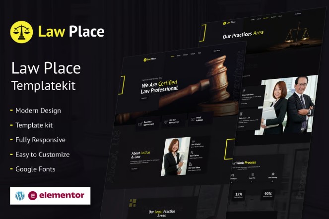 Law Place - Legal and Law Firm Elementor Template Kit