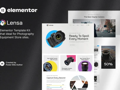 Lensa – Camera & Photography Equipment Store Elementor Template Kit