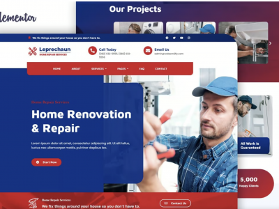 Leprechaun - Home Repair Elementor Template Kit