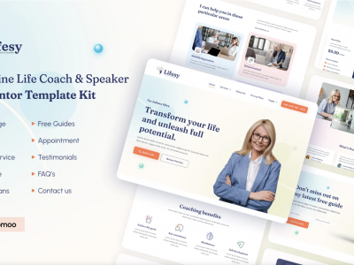 Lifesy - Feminine Life Coach & Speaker Elementor Template Kit