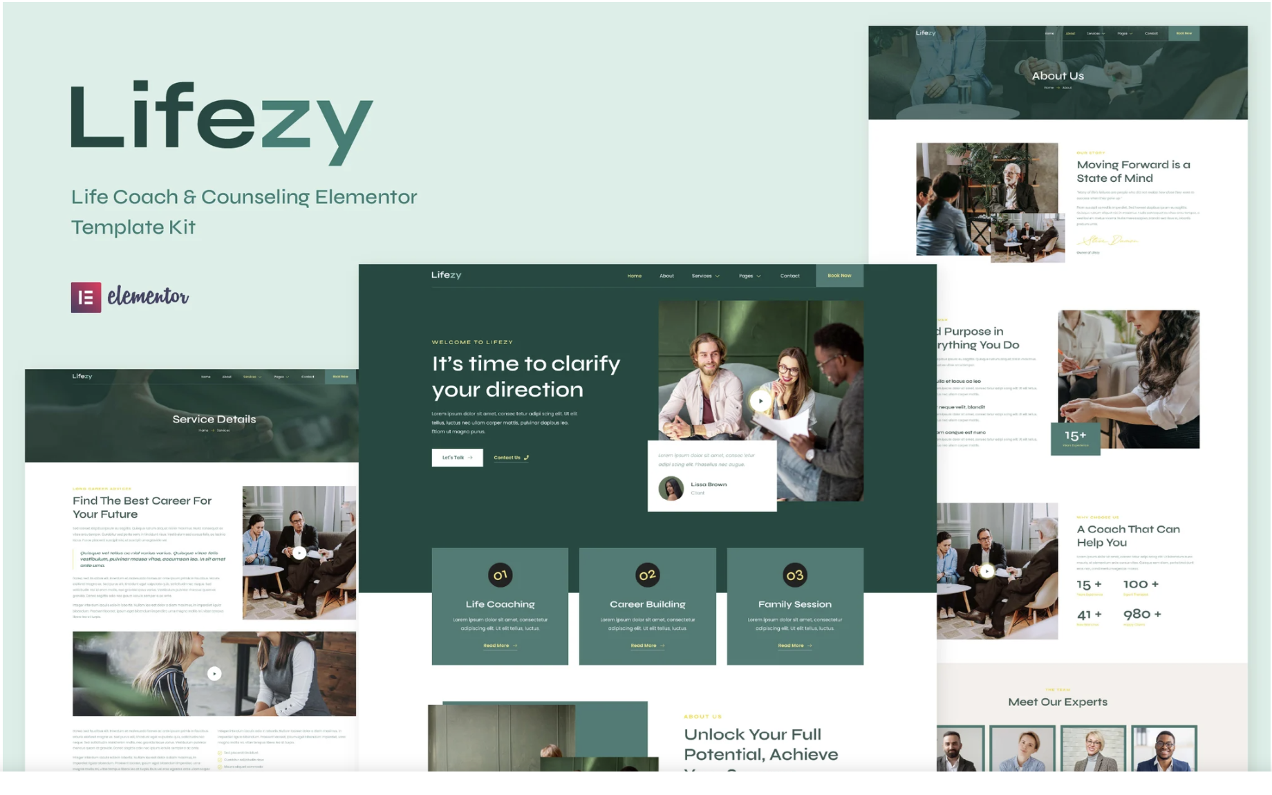Lifezy - Life Coach & Counseling Elementor Template Kit