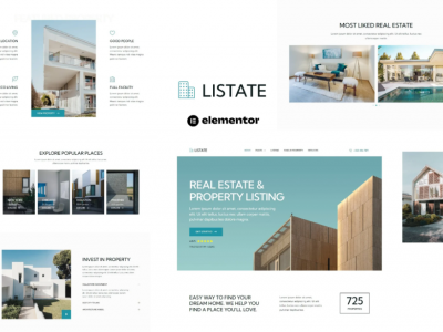 Listate - Real Estate & Property Listing Elementor Template Kit