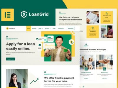 LoanGrid - Loans & Financing Elementor Pro Template Kit