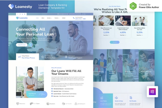 Loanesty – Loan Company & Banking Elementor Template Kit