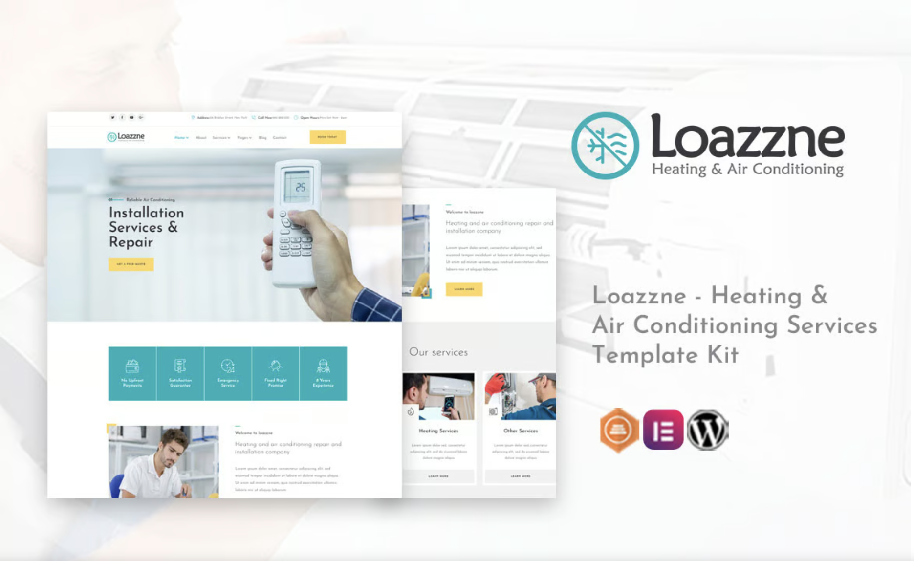 Loazzne - Heating & Air Conditioning Services Template Kit