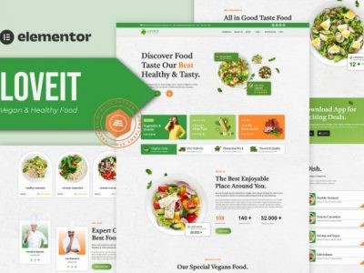 Loveit - Vegan & Healthy Food Restaurant Elementor Template Kit