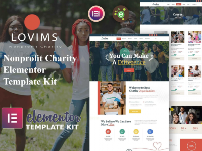 Lovims - Charity NonProfit Elementor Template Kit