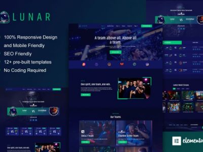 Lunar - Esports & Gaming Elementor Template Kit