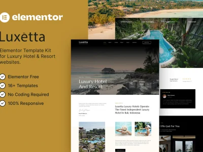 Luxetta – Luxury Hotel & Resort Elementor Template Kit