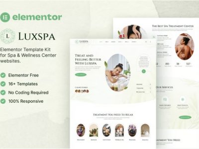 Luxspa – Spa & Wellness Center Elementor Template Kit