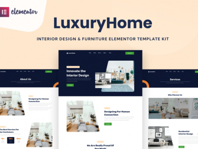 LuxuryHome - Interior Design & Furniture Elementor Template Kit