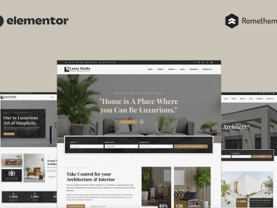 Luxxy - Luxurious Interior & Architecture Elementor Pro Full Site Template Kit