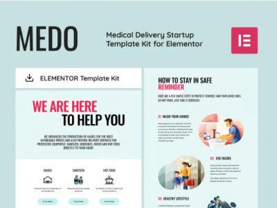 MEDO - Medical Delivery Startup Elementor Template Kit