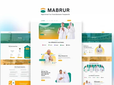 Mabrur - Hajj & Umrah Tour Travel Elementor Template Kit