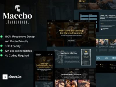 Maccho - Gentlemen Barbershop Elementor Template Kit