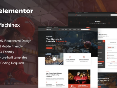 Machinex - Engineering & Industrial Service Elementor Template Kit
