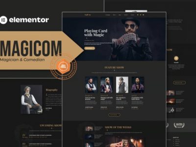 Magicom - Magician & Comedian Club Elementor Pro Template Kit