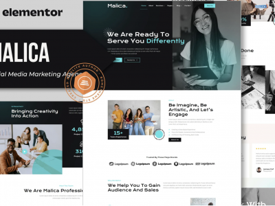 Malica - Social Media Marketing Agency Elementor Template Kit
