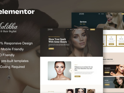 Malikha - Beauty Salon & Spa Elementor Pro Template Kit