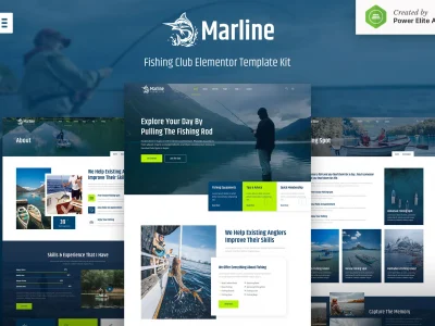 Marline – Fishing & Hunting Club Elementor Template Kit