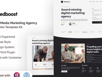 Medboost - Social Media Marketing Agency Elementor Template Kit