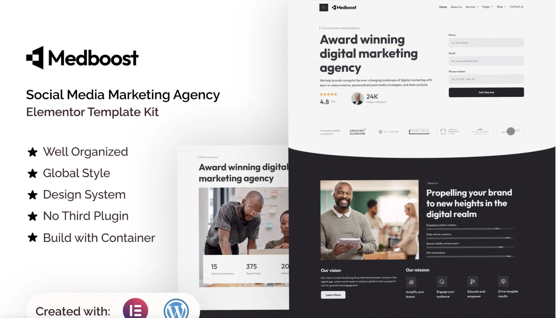 Medboost - Social Media Marketing Agency Elementor Template Kit