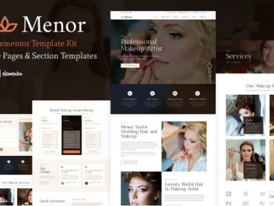 Menor - Makeup Artist & Hair Stylist Elementor Pro Template Kit