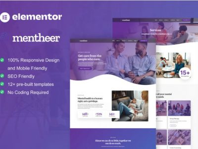 Mentheer - Mental Health Therapy Elementor Pro Template Kit