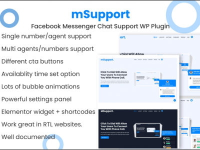Messenger chat support WordPress Plugin
