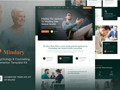 Mindary – Psychology & Counseling Elementor Template Kit