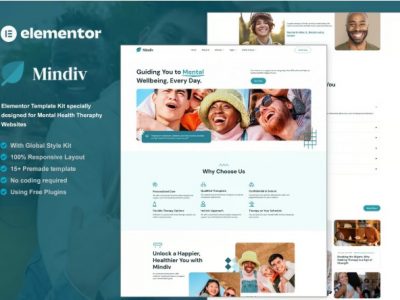 Mindiv - Mental Health Therapy Elementor Template Kit