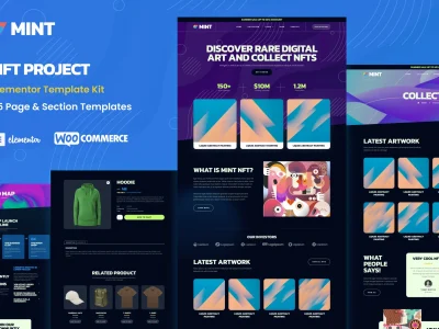Mint - NFT Projects & Portfolio WooCommerce Elementor Template Kit