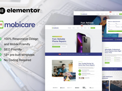 MobiCare - Mobile Phone & Computer Repair Elementor Pro Template Kit