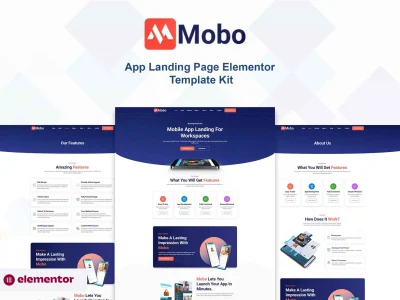 Mobo - App Landing Page Elementor Pro Template Kit