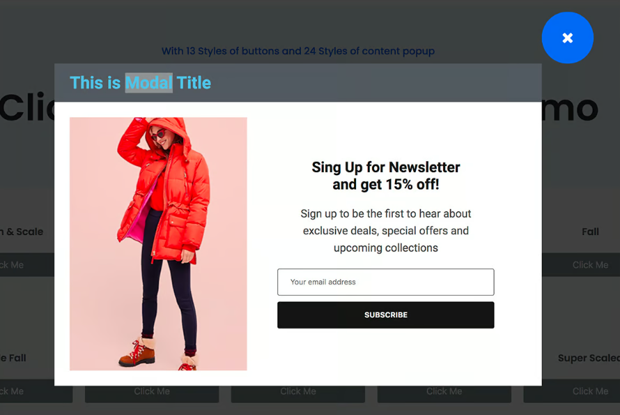 Modal Popup box Elementor Addon