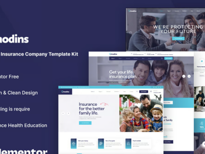 Modins - Insurance Company Elementor Template Kit