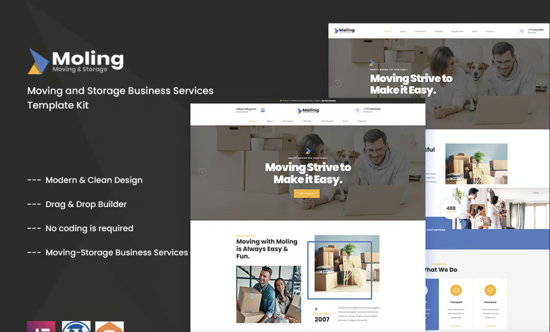 Moling - Moving and Storage Business Services Template Kit