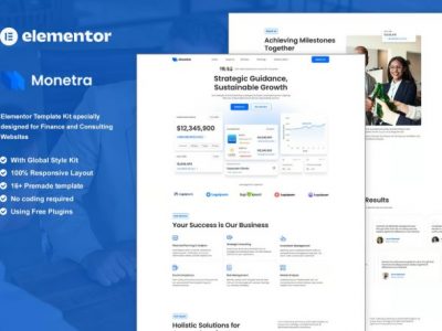 Monetra - Finance and Consulting Elementor Template Kit