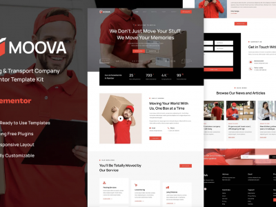 Moova - Moving & Transport Company Elementor Template Kit