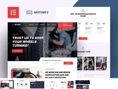 Motorfy - Car Service & Maintenance Elementor Pro Template Kit