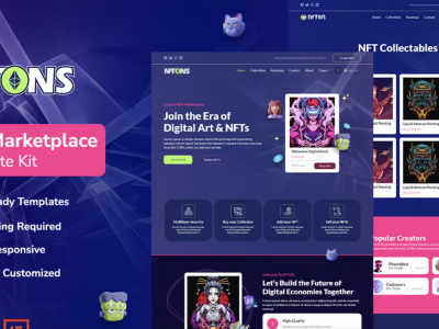 NFTONS - NFT Service & Crypto Currency Elementor Template Kit
