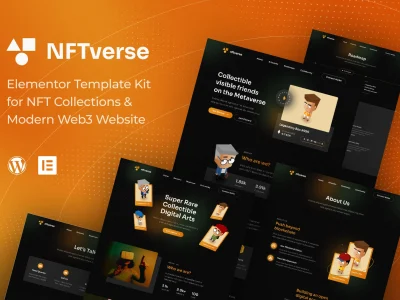 NFTverse | Futuristic NFT Portfolio Elementor Template Kit