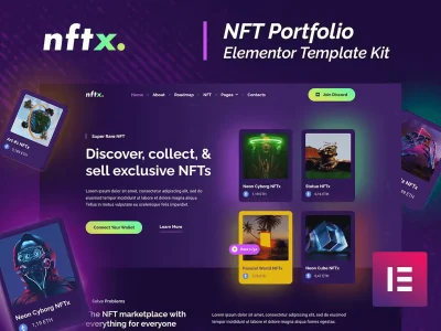 NFTx - NFT Portfolio Elementor Template Kit