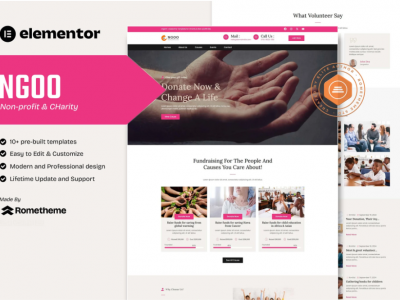NGOO - Non-profit Charity Elementor Template Kit