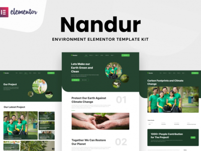 Nandur - Enviromental Elementor Template Kit